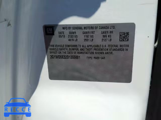 2013 CHEVROLET IMPALA POL 2G1WD5E32D1266881 image 9