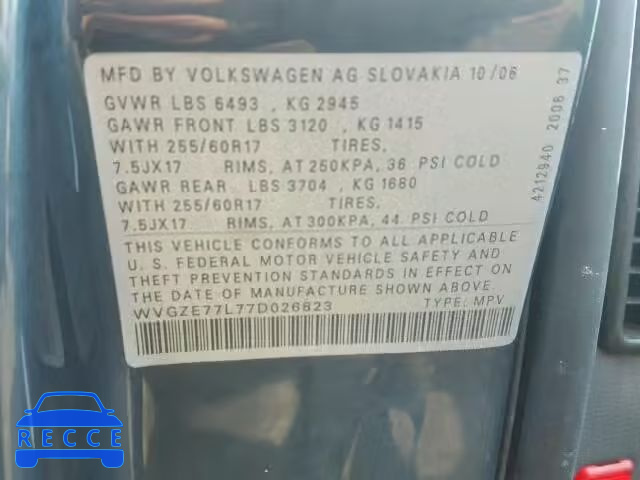 2007 VOLKSWAGEN TOUAREG V6 WVGZE77L77D026823 зображення 9