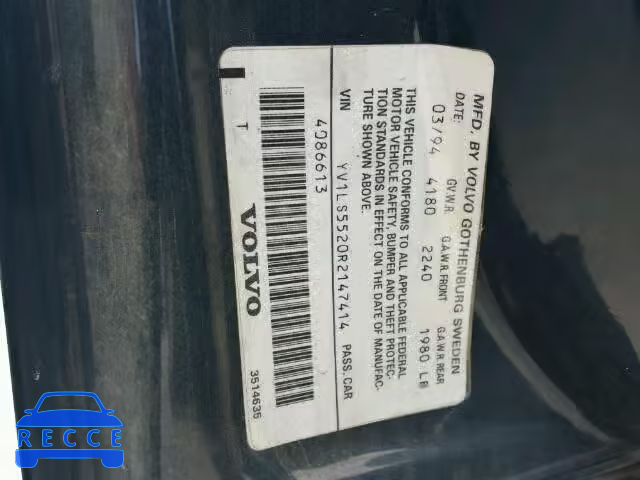 1994 VOLVO 850 YV1LS5520R2147414 image 9