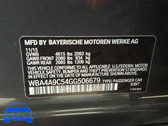 2016 BMW 428I GRAN WBA4A9C54GG506679 зображення 9
