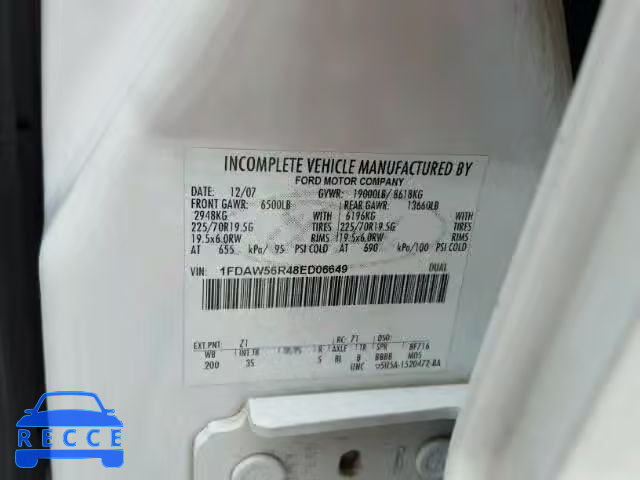2008 FORD F550 SUPER 1FDAW56R48ED06649 image 9