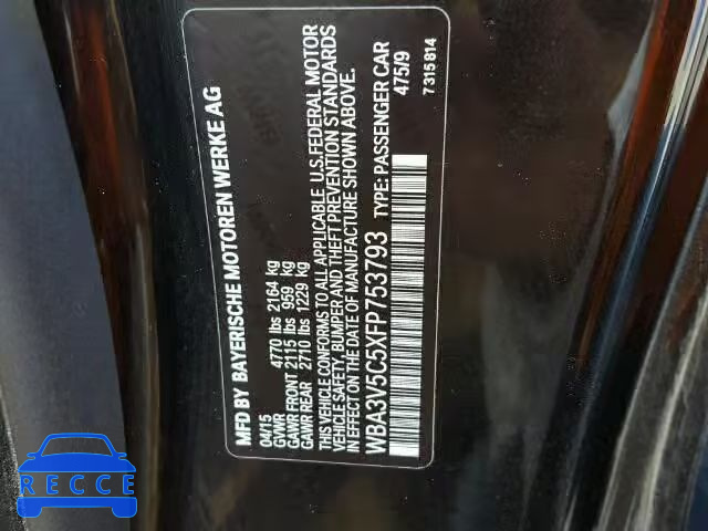2015 BMW 428I WBA3V5C5XFP753793 image 9