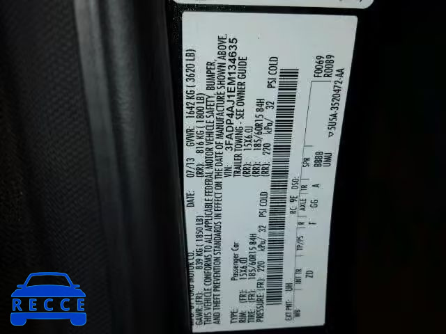 2014 FORD FIESTA S 3FADP4AJ1EM134635 image 9