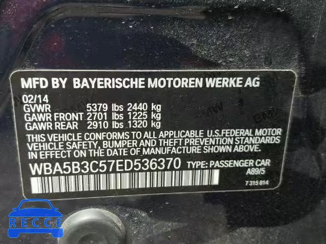 2014 BMW 535XI WBA5B3C57ED536370 image 9
