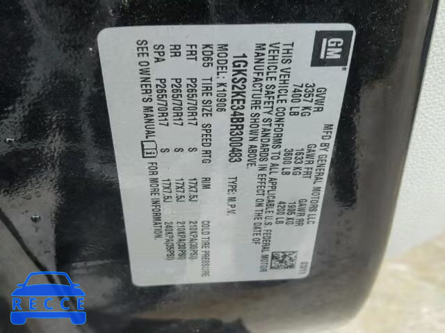 2011 GMC YUKON XL K 1GKS2KE34BR300483 image 9