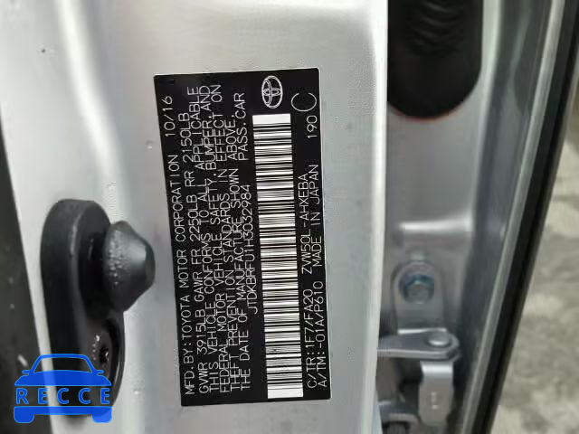 2017 TOYOTA PRIUS JTDKBRFU1H3032984 image 9