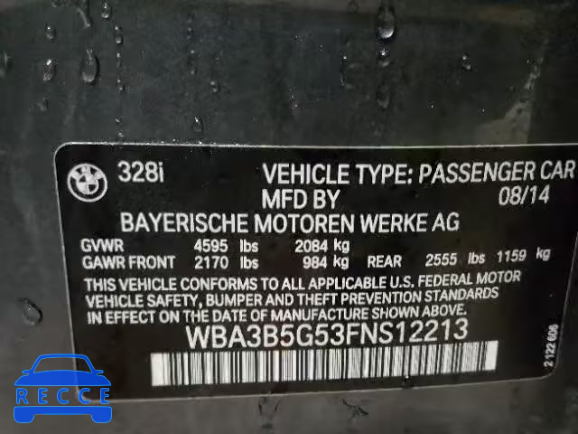 2015 BMW 328 XI SUL WBA3B5G53FNS12213 Bild 9