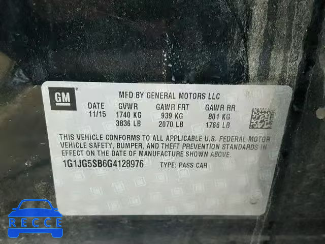 2016 CHEVROLET SONIC RS 1G1JG5SB6G4128976 image 9