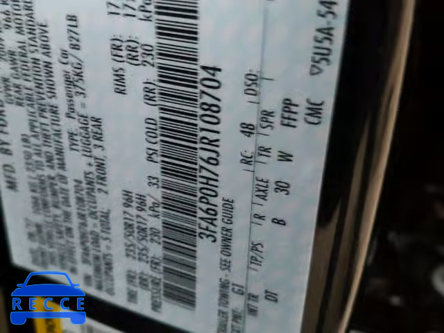 2018 FORD FUSION SE 3FA6P0H76JR108704 image 9