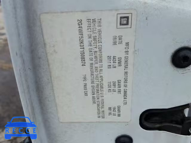 1996 BUICK REGAL GRAN 2G4WF52K3T1508374 image 9