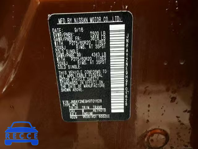 2017 NISSAN ARMADA PLA JN8AY2NE9H9701628 image 9