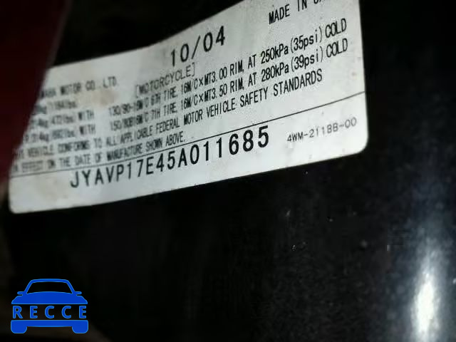2005 YAMAHA XV1700 A JYAVP17E45A011685 image 9