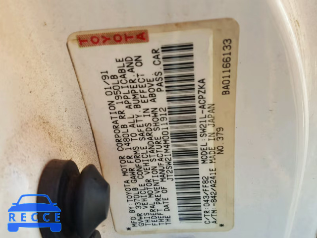 1991 TOYOTA MR2 JT2SW21M4M0011912 image 9