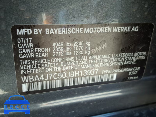 2018 BMW 440XI GRAN WBA4J7C50JBH13937 image 9