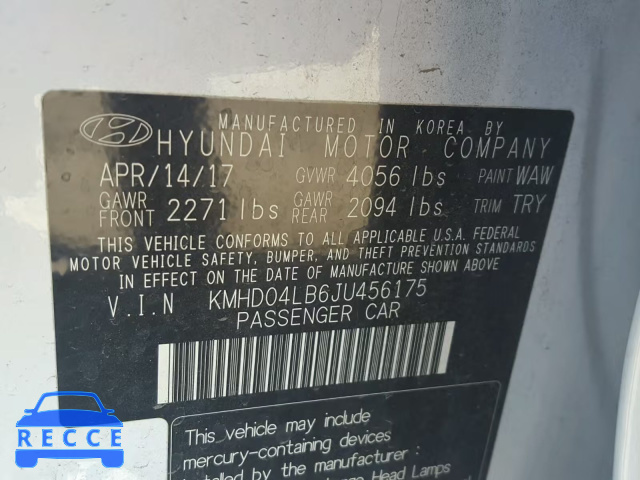 2018 HYUNDAI ELANTRA SP KMHD04LB6JU456175 image 9