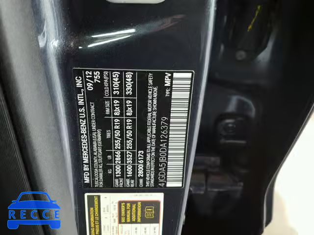 2013 MERCEDES-BENZ ML 350 4JGDA5JB0DA126379 image 9
