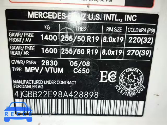 2008 MERCEDES-BENZ ML 320 CDI 4JGBB22E98A428898 image 9