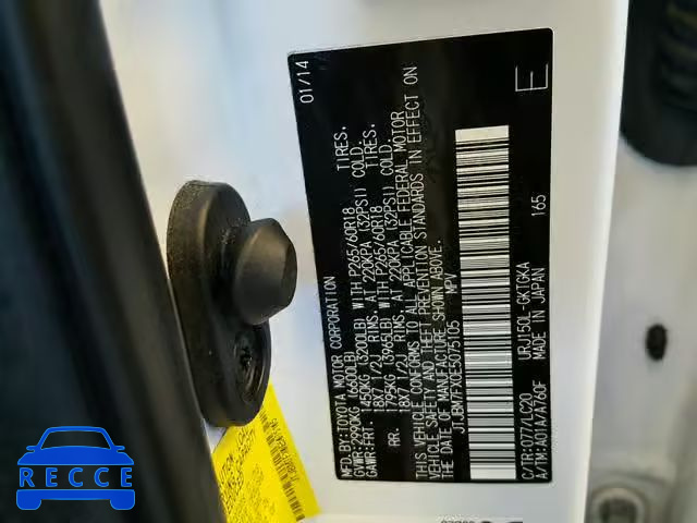 2014 LEXUS GX BASE JTJBM7FX0E5075105 Bild 9