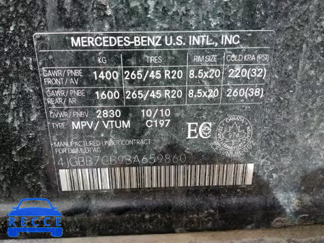 2011 MERCEDES-BENZ ML 550 4MA 4JGBB7CB9BA659860 Bild 8