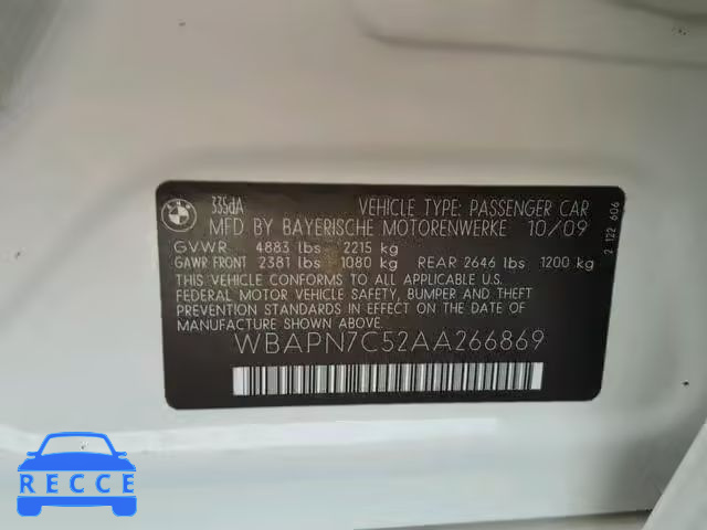 2010 BMW 335 D WBAPN7C52AA266869 зображення 9