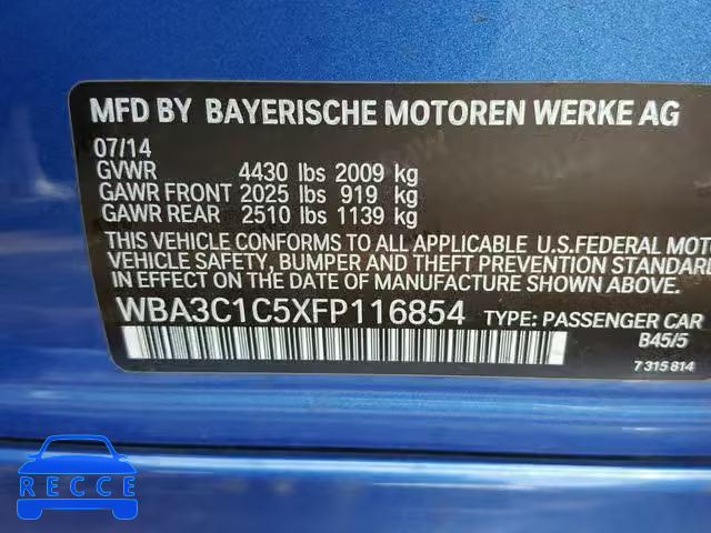 2015 BMW 328 I SULE WBA3C1C5XFP116854 image 9