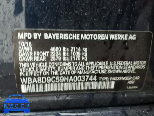 2017 BMW 330 XI WBA8D9C59HA003744 зображення 9