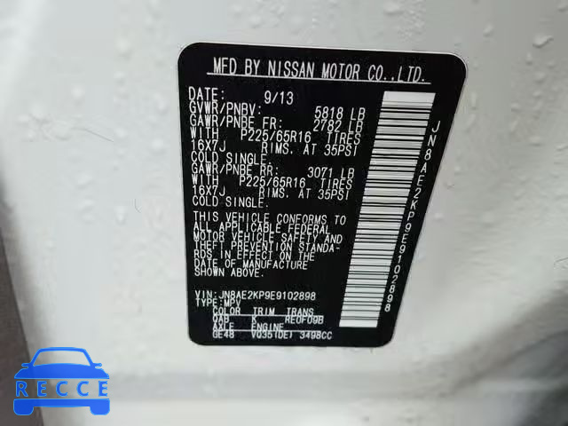 2014 NISSAN QUEST S JN8AE2KP9E9102898 Bild 9