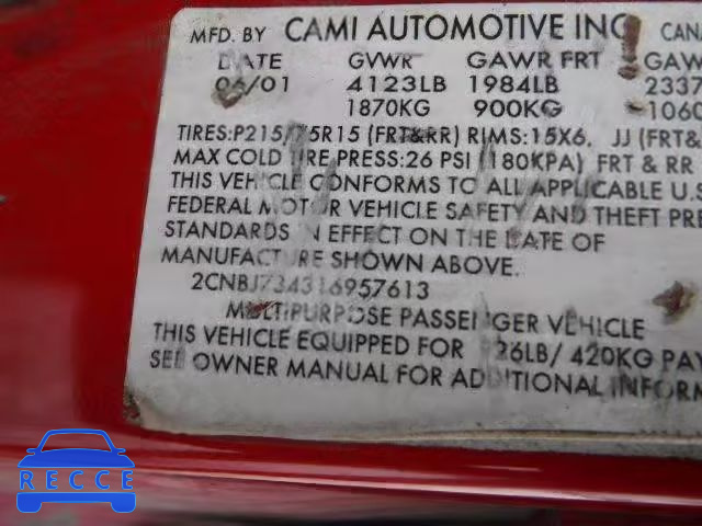 2001 CHEVROLET TRACKER ZR 2CNBJ734316957613 image 9