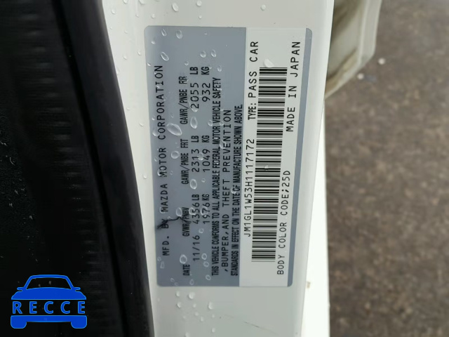 2017 MAZDA 6 GRAND TO JM1GL1W53H1117172 зображення 9