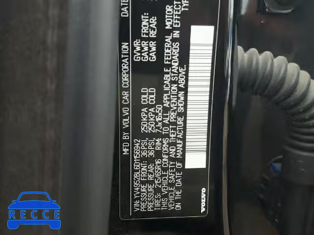 2013 VOLVO XC70 3.2 YV4952BL6D1156942 зображення 9