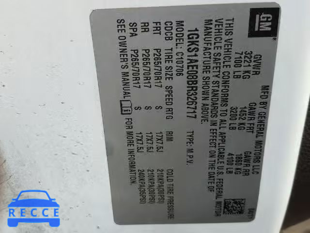 2011 GMC YUKON SLE 1GKS1AE08BR326717 image 9