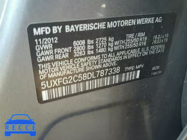 2013 BMW X6 XDRIVE3 5UXFG2C58DL787338 image 9