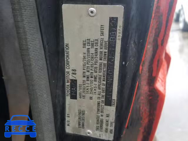 1988 TOYOTA PICKUP 1/2 JT4RN50R7J5148879 image 9