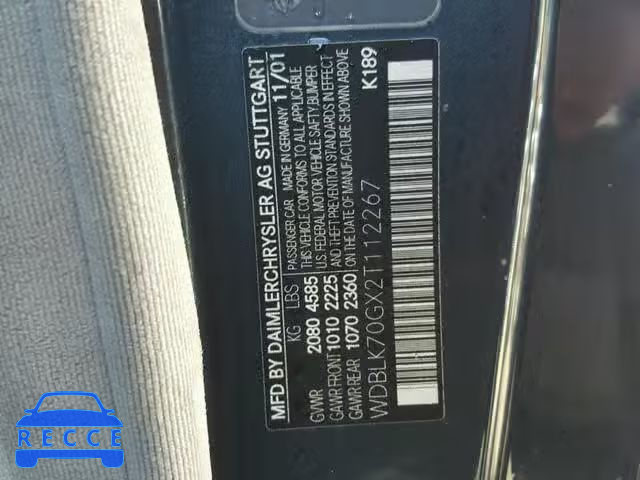 2002 MERCEDES-BENZ CLK 430 WDBLK70GX2T112267 image 9