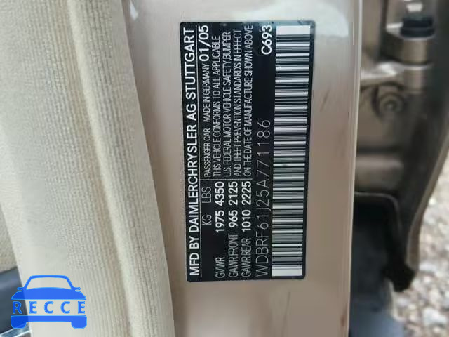 2005 MERCEDES-BENZ C 240 WDBRF61J25A771186 image 8