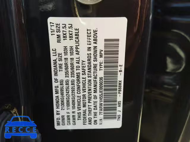 2018 HONDA CR-V EX 7FARW1H55JE009036 Bild 9