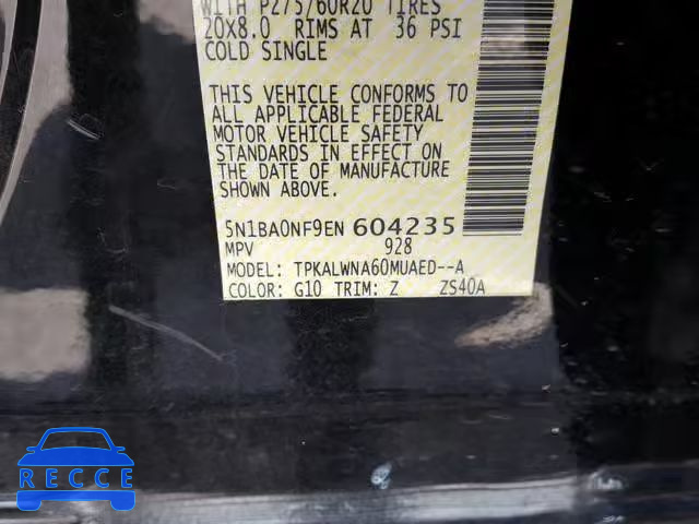 2014 NISSAN ARMADA PLA 5N1BA0NF9EN604235 image 9