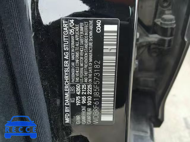 2005 MERCEDES-BENZ C 240 WDBRF61J85F573182 зображення 9