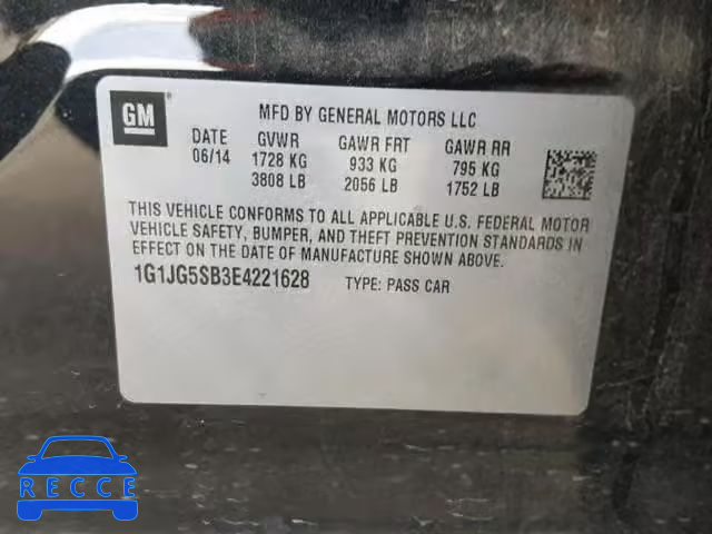 2014 CHEVROLET SONIC RS 1G1JG5SB3E4221628 image 9