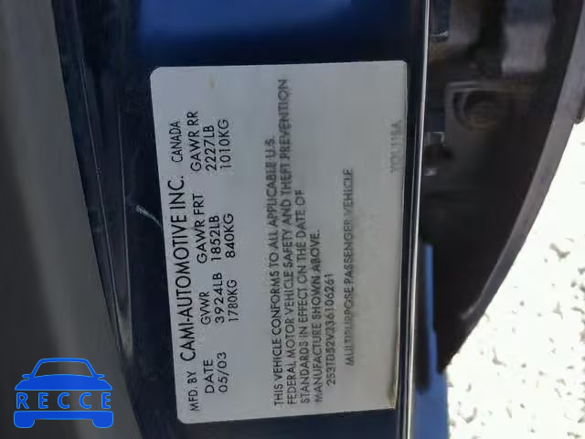 2003 SUZUKI VITARA JLX 2S3TD52V236106261 зображення 9