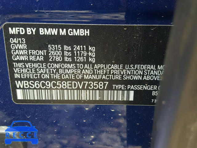 2014 BMW M6 GRAN CO WBS6C9C58EDV73587 image 9