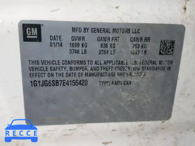 2014 CHEVROLET SONIC RS 1G1JG6SB7E4156420 image 9
