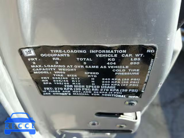 2001 CADILLAC CATERA BAS W06VR54R51R044320 image 9