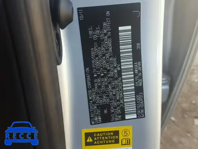 2012 LEXUS RX 450 JTJBC1BA0C2428796 Bild 9