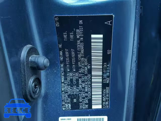 2015 TOYOTA SIENNA BAS 5TDZK3DC4FS612490 image 9