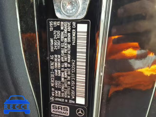 1996 MERCEDES-BENZ SL 600 WDBFA76F3TF132942 image 9