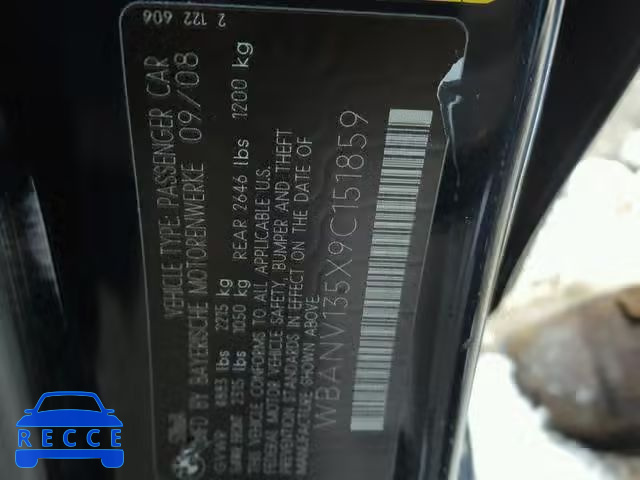 2009 BMW 528 XI WBANV135X9C151859 image 9