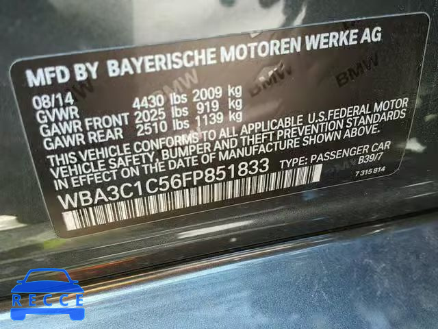 2015 BMW 328 I SULE WBA3C1C56FP851833 Bild 9
