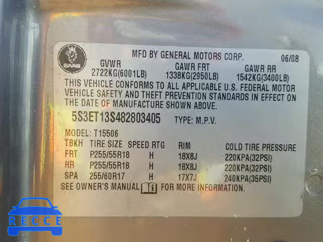 2008 SAAB 9-7X 4.2I 5S3ET13S482803405 image 9
