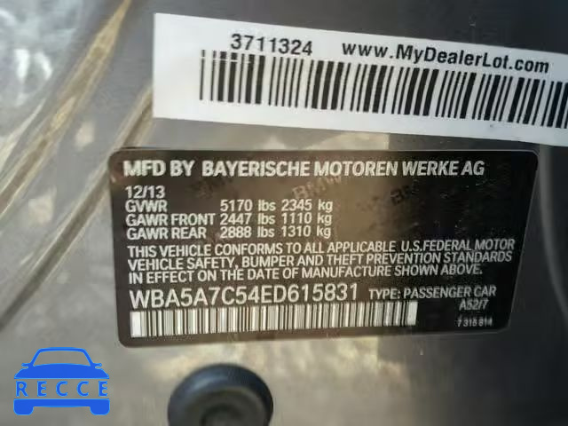 2014 BMW 528 XI WBA5A7C54ED615831 image 9